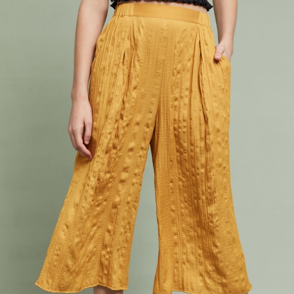 Anthropologie Atoll beach pants yellow wide leg L